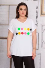 Kadın Kemik Ön Detaylı Düşük Kollu Viskon Bluz 65N22703