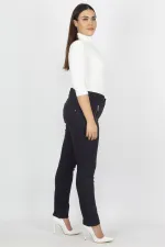 Kadın Bordo Fermuar Detaylı Pantolon 65N20932