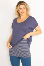 Kadın Indigo Iç Atletli Düşük Kollu Tunik 26N29660