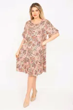 Kadın Renkli Etek Ucu Katlı Ve Kol Ağzı Volanlı Elbise 65N35326