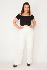 PANTALON EN SATIN DOUBLÉ POUR FEMME AVEC ÉLASTIQUE À LA TAILLE ET DESIGN DÉTAILLÉ À ÉPAULET D20/15