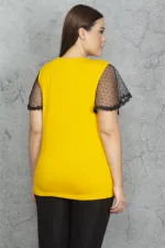 Kadın Kırmızı Dantel Detaylı Bluz 65N23383