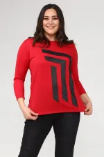 KADIN BORDO ÖNÜ DERİ DETAYLI BİSİKLET YAKA BLUZ