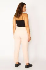 Kadın Pembe Cep Ve Kup Detaylı Likralı Pantolon 65N34118