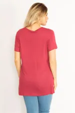 Kadın Gül Kurusu Dijital Baskılı Bluz 65N34685