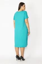 Kadın Bordo Cebi Payet Detaylı Viskon Elbise 65N28931