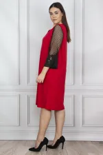 Kadın Kırmızı Dantel Detaylı Elbise 65N20604