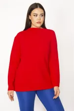 Kadın Kırmızı Dik Yakalı Bluz 65N29469