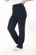 Kadın Büyük Beden Füme Ütü İzi Çima Dikişli Likralı Yan Cepli Pantolon 65N37564