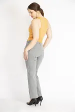 Kadın Gri Büyük Beden 5 Cepli Kot Pantolon