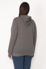 Women's Smoked Inside Raised 3 Thread Kangaroo Pocket Hooded Sweatshirt 65N29644