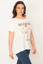 CHEMISE À COL NOIR POUR FEMME, COL MOTO, IMPRIMÉE SUR LE DEVANT