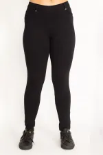 Kadın Kırmızı Ekose Desenli Süs Fermuar Cepli Tayt 65N34640