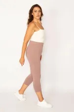 Kadın Bebe Mavisi Pamuklu Kumaş Tayt Kapri  65N34124