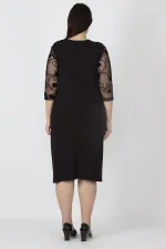 Kadın Siyah Dantel Detaylı Elbise 65N16218