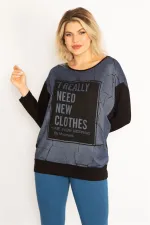 Kadın Siyah Yarasa Kol Ön Detaylı Tunik 65N34638