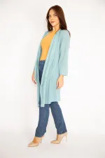 Kadın Oranj Salaş Yaka Hırka 65N34778