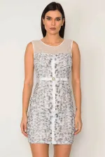 ROBE POUR FEMME À MOTIFS COLORÉS EN FILET ET TULLE