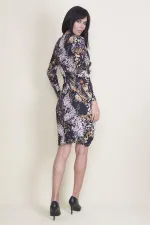 ANVELOP YAKALI ÖN DETAYLI ELBİSE