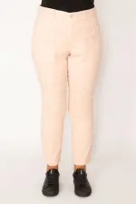 Kadın Pembe Cep Ve Kup Detaylı Likralı Pantolon 65N34118