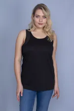 Kadın Siyah Kol Evi Tül Detaylı Spor Bluz 65N25824