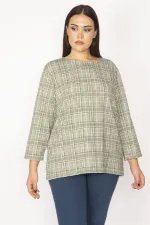 Kadın Desenli Ekose Desenli Tunik 65N29340