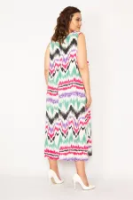 Kadın Fujya Dokuma Viskon Kumaş Göğüs Volanlı Elbise 65N33247