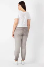 Kadın Taş Batik Yıkama Efektli Aplike Nakışlı Kapri