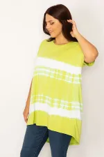 Kadın Yeşil Batik Desenli Rahat Kesim Tunik 65N34201