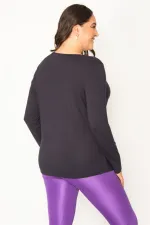 Kadın Lacivert Baskı Detaylı Viskon Bluz 65N30457