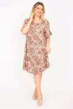 Kadın Renkli Etek Ucu Katlı Ve Kol Ağzı Volanlı Elbise 65N35326