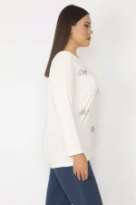 Kadın Kemik Taş Ve Baskı Detaylı Tunik 65N35384