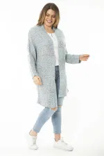 Kadın Büyük Beden Renkli Triko Kalın Hırka 65N37134