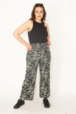 Kadın Kemik Yarım Astarlı Beli Lastikli Pantolon 65N32715