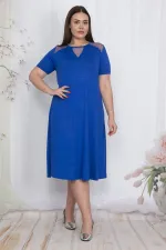 Kadın Haki File Detaylı Viskon Elbise 65N24063