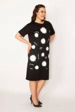 Kadın Kırmızı Ön Baskılı Viskon Elbise 65N33248