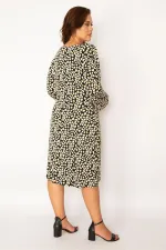 Kadın Renkli Bel Detaylı Uzun Kollu Elbise 65N34050