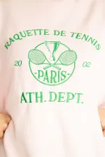 Kadın Pembe 3 İplik İçi Şardonlu Polar Nakışlı Sweatshirt 65N35073