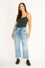 Kadın Mavi Likralı 5 Cep Kot Pantolon 65N34537