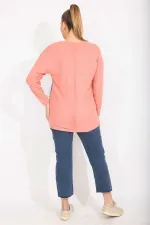 Women's Colorful Comfortable Cut Soft Fabric Color and Pattern Combined Sweatshirt 65N35489