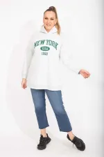 Kadın Gri 3 İplik İçi Şardonlu Kalın Sweatshirt 65N35491