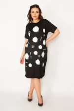 Kadın Kırmızı Ön Baskılı Viskon Elbise 65N33248