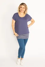 Kadın Indigo Iç Atletli Düşük Kollu Tunik 26N29660
