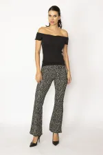 PANTALON DE MATERNITÉ LARGE NOIR POUR FEMME AVEC CEINTURE COURTE