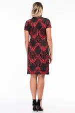 KADIN RENKLİ YAKA DETAYLI ELBİSE