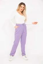 Kadın Lila 3 İplik Kumaş Kup Dikişli Eşofman Alt 65N35279