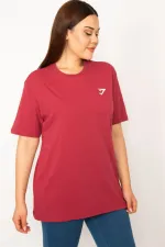 Kadın Bordo Bisiklet Yakalı Kısa Kollu Basic Bluz 65N33279