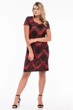 KADIN RENKLİ YAKA DETAYLI ELBİSE