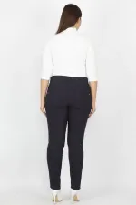 Kadın Bordo Fermuar Detaylı Pantolon 65N20932