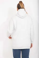 Kadın Gri 3 İplik İçi Şardonlu Kalın Sweatshirt 65N35491